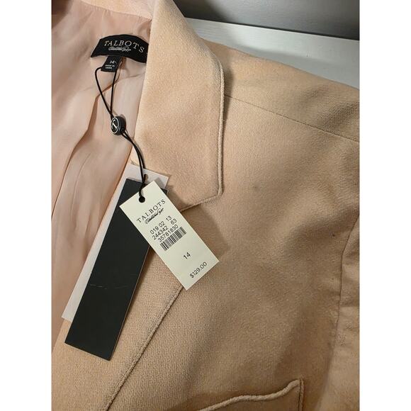 NWT Talbots Blazer Jacket Womens 14 Salmon Pink Cream Office GorpCore Layering - Picture 3 of 8